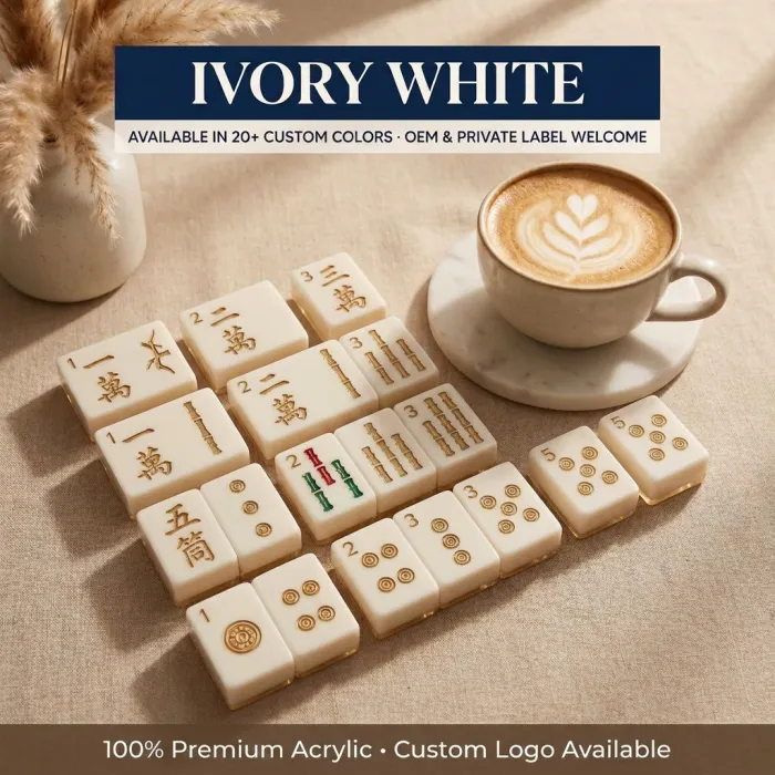Factory Direct Teal Acrylic American Mahjong Set – 166 Tiles (CS-055) — Ivory White variant