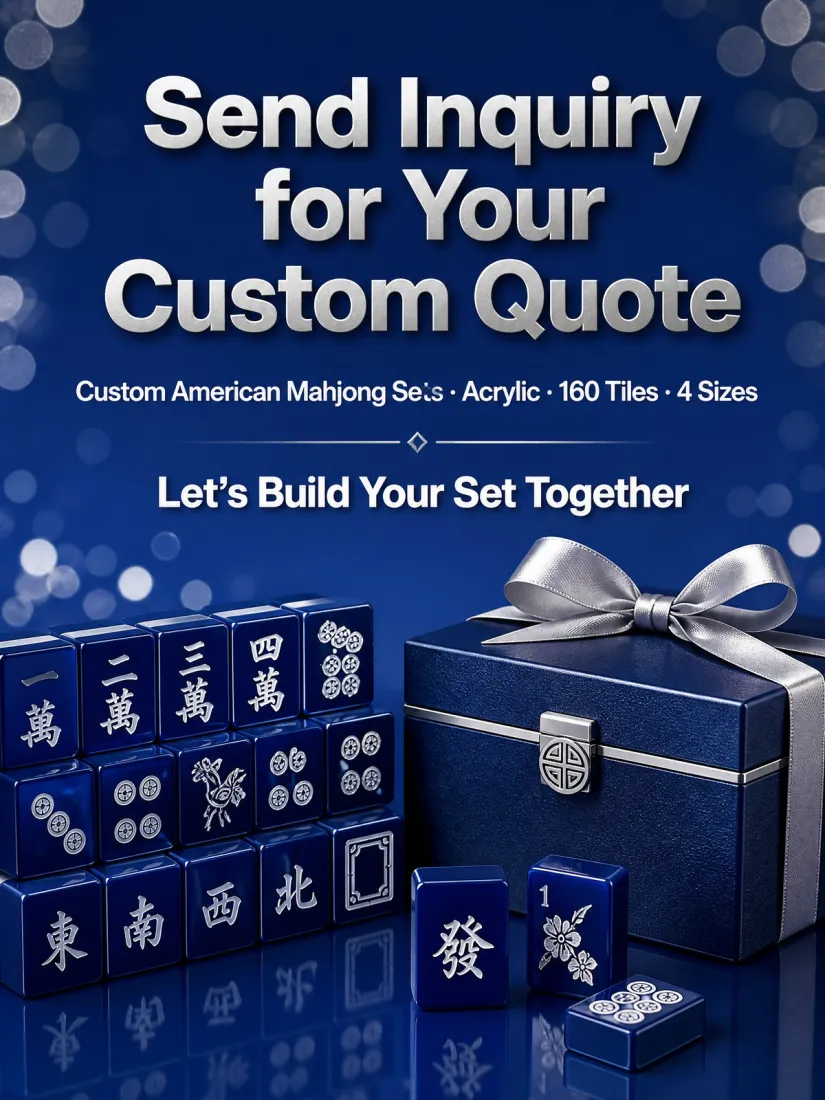 Factory Direct Blue Acrylic American Mahjong Set, Deep Engraving – 160 Tiles detail