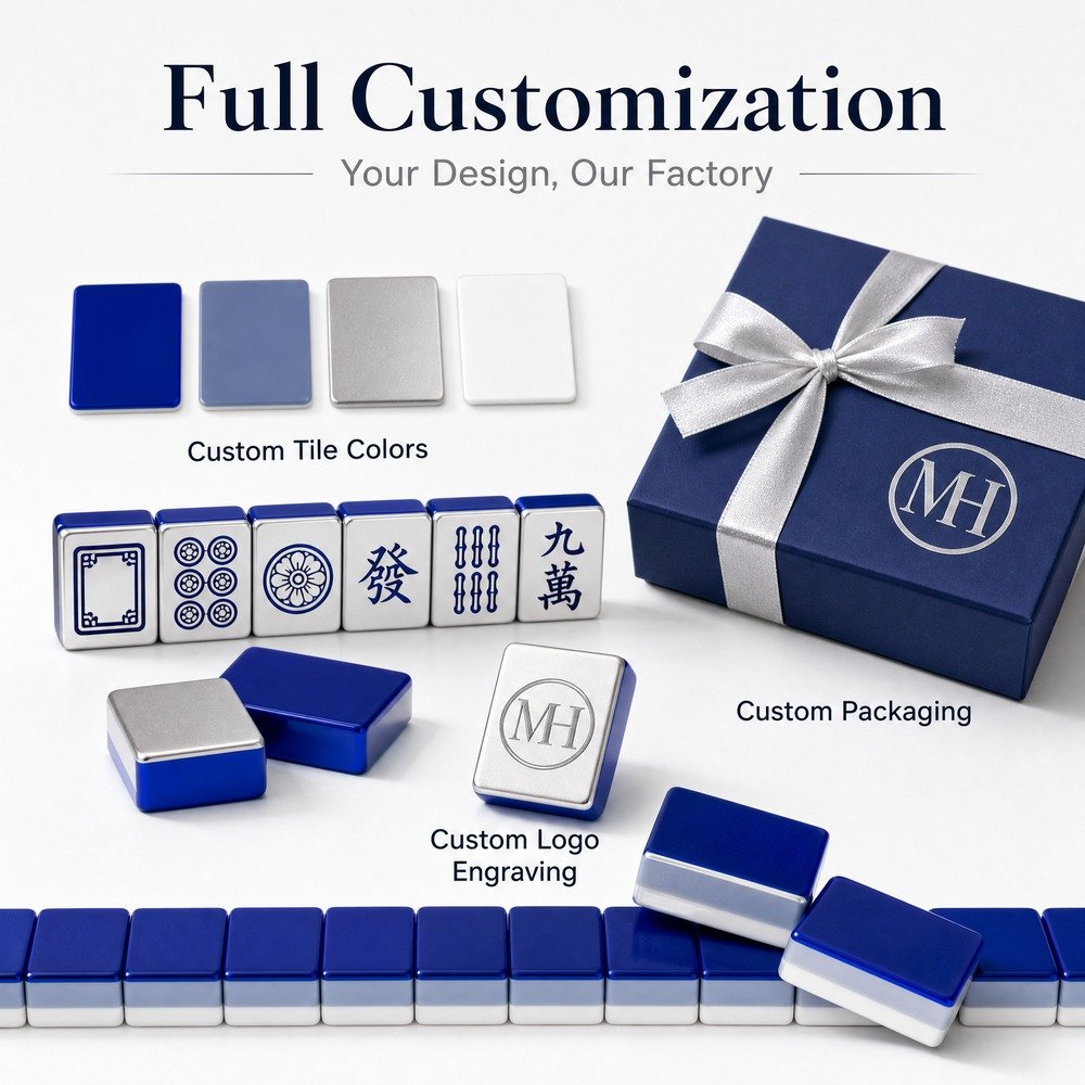 Factory Direct Blue Acrylic American Mahjong Set, Deep Engraving – 160 Tiles view 4
