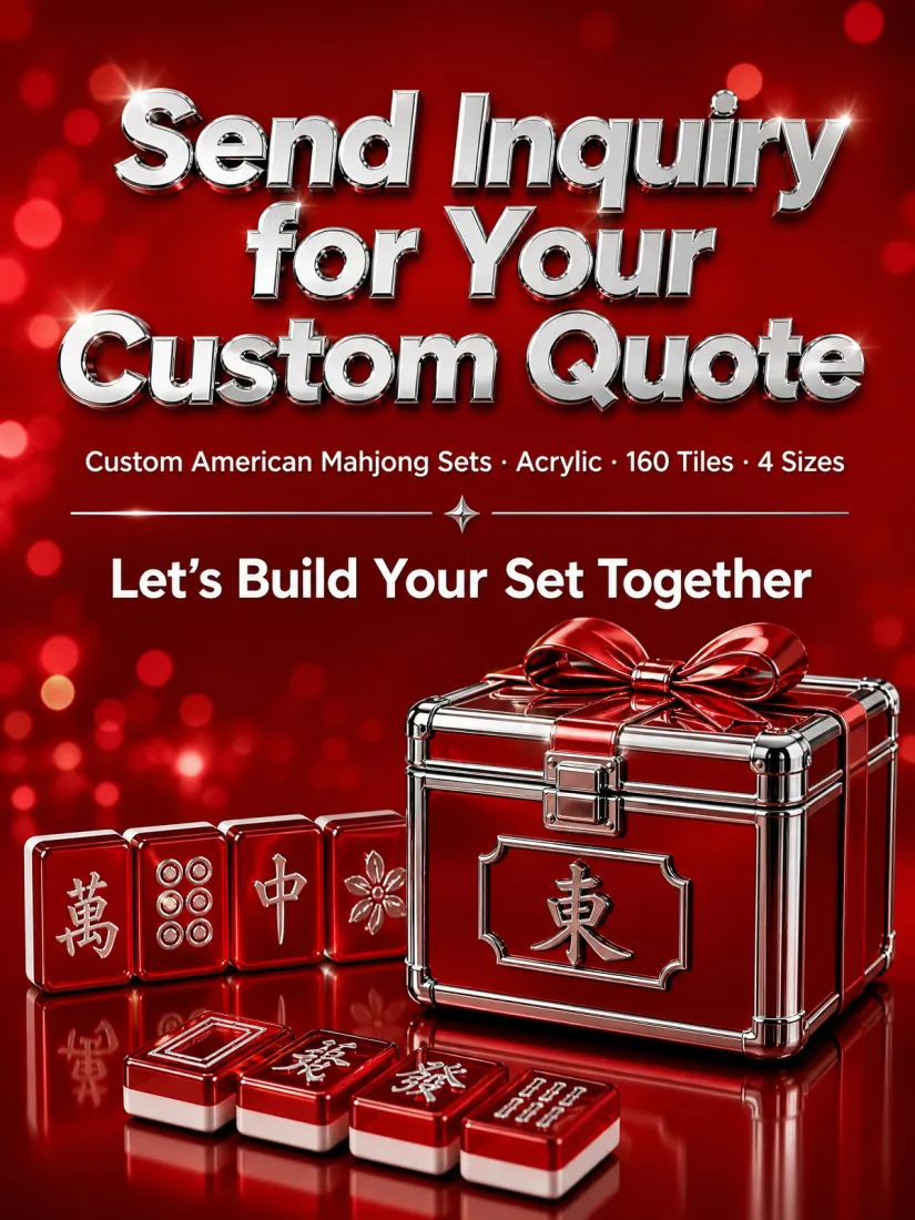 Factory Direct Red Acrylic American Mahjong Set, Deep Engraving – 160 Tiles detail