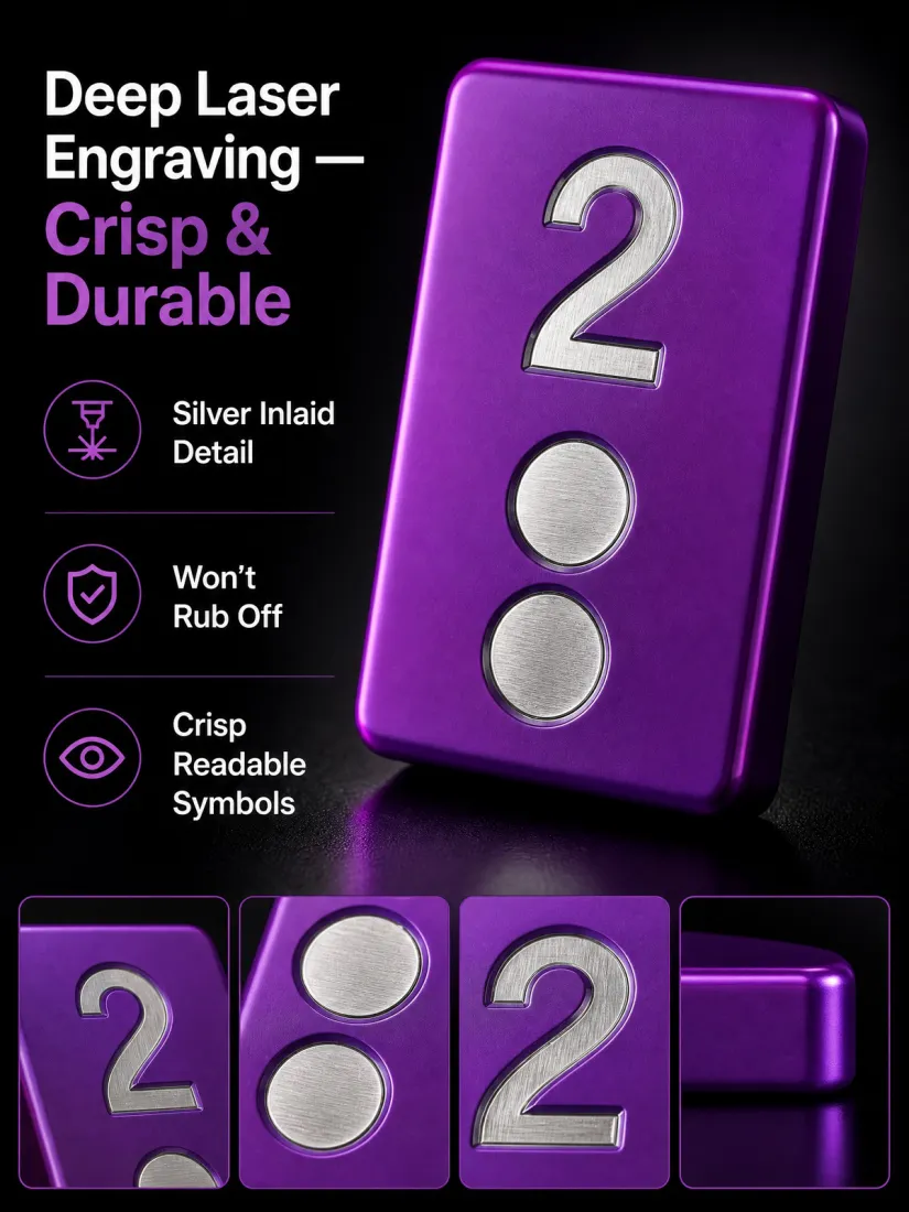 Factory Direct Purple Acrylic American Mahjong Set – 160 Tiles detail