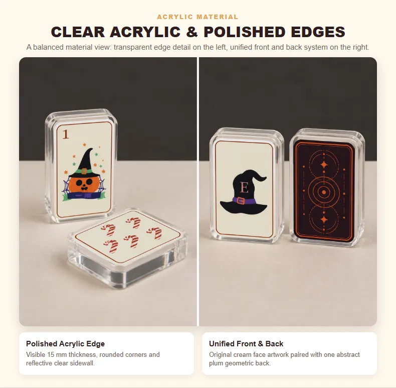 Factory Direct Halloween Acrylic American Mahjong Set – 160 Tiles detail