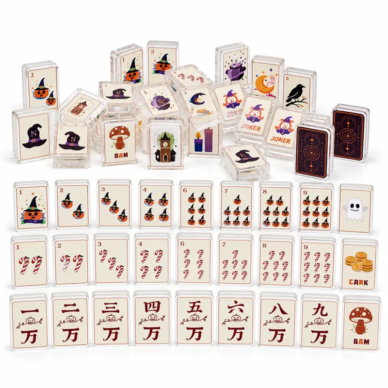 Factory Direct Halloween Acrylic American Mahjong Set – 160 Tiles